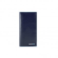 Portafoglio Piaquadro lungo, porta monete in pelle Blue Square