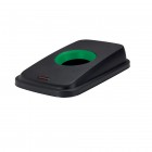 Coperchio per cestino SELECTO - con foro - nero/verde - Rotho