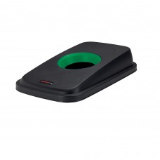 Coperchio per cestino SELECTO - con foro - nero/verde - Rotho
