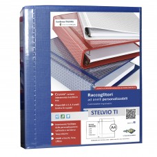 Raccoglitore personalizzabile Stelvio TI - 22 x 30 cm - 4 anelli a D 25 mm - dorso 4 cm - blu - Sei Rota Raccoglitore personalizzabile Stelvio TI - 22 x 30 cm - 4 anelli a D 25 mm - dorso 4 cm - blu - Sei Rota