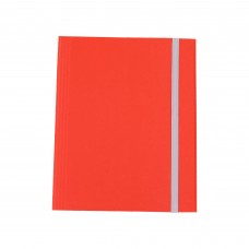 Cartella con elastico - fibrone - 3 lembi - 27x37 cm - rosso - Cartotecnica del Garda