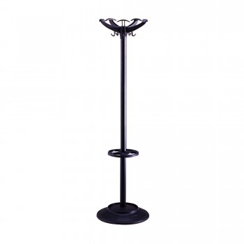 Appendiabiti - con portaombrelli - 5 posti - 168 x 46 cm - nero - Unisit Appendiabiti - con portaombrelli - 5 posti - 168 x 46 cm - nero - Unisit