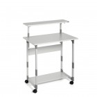 Pc Workstation System 80 VH - con ruote - 3 ripiani - 80 x 56,4 x 92/122 cm - grigio - Durable