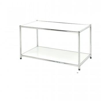 Libreria Easy System - 2 ripiani - acciaio cromato - 80x40x40,5 cm - bianco - Serena Group