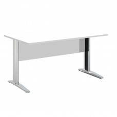 Scrivania Easy fianchi verniciati effetto cromato - lineare - 160 x 80 x 72 cm - bianco