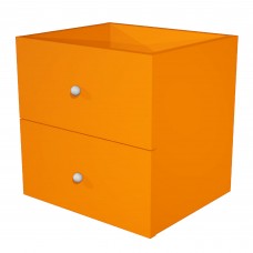 Cassettiera per casellario Rainbow - 2 cassetti - 32,5x28,8x32,5 cm - arancione