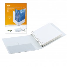 Raccoglitore personalizzabile Fly - 22 x 30 cm - 4 anelli a Q 65 mm - dorso 9 cm - bianco - Sei Rota