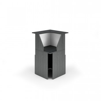Modulo Prestige reception - 90 gradi - 76,1 x 76,1 x 117 cm - nero venato/bianco