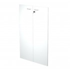 Coppia ante per libreria modulare - alta - 76 cm - melaminico - con serratura - bianco