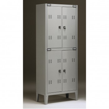 Armadio metallo - spogliatoio - 4 posti - 70x35x180 cm - grigio - Tecnical 2
