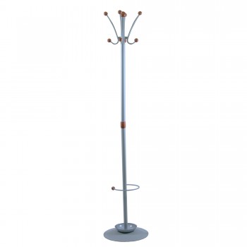 Appendiabiti Dallas - con portaombrelli - 8 posti - 180 x 40 cm - grigio - Unisit