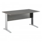 Scrivania Easy fianchi verniciati effetto cromato - lineare - 160 x 80 x 72 cm - frassino toscano