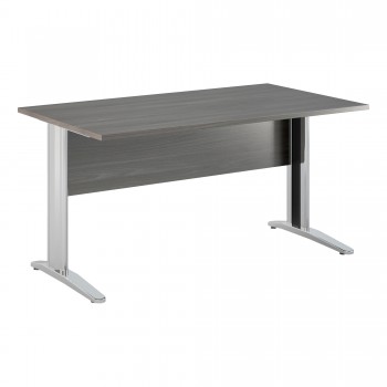 Scrivania Easy fianchi verniciati effetto cromato - lineare - 160 x 80 x 72 cm - frassino toscano