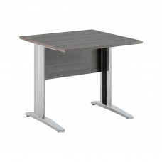 Scrivania Easy fianchi verniciati effetto cromato - lineare - 80 x 80 x 72 cm - frassino toscano
