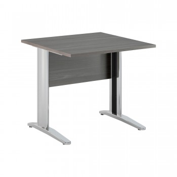 Scrivania Easy fianchi verniciati effetto cromato - lineare - 80 x 80 x 72 cm - frassino toscano