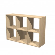 Libreria casellario Rainbow - 6 caselle - 104,1x29,2x69,8 cm - rovere