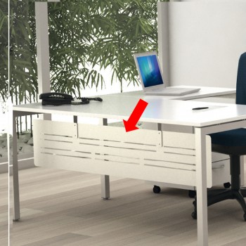 Controventatura metallica Easy Plus - per scrivania L 140 cm - 128 x 30 cm - bianco