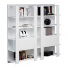 Libreria Concept a 5 ripiani - 100x38,6x198 cm - bianco/rovere