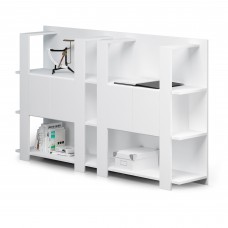 Libreria bassa Concept - 3 ripiani - 100x38,6x124 cm - bianco