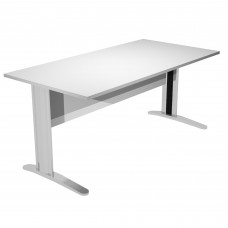 Scrivania Easy fianchi verniciati effetto cromato - lineare - 120 x 80 x 72 cm - grigio
