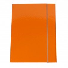 Cartellina con elastico - cartone plastificato - 3 lembi - 25x34 cm - arancio - Queen - Starline