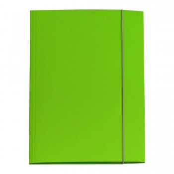 Cartellina con elastico - cartone plastificato - 3 lembi - 25x34 cm - verde prato - Queen - Starline