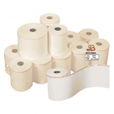 Rotolo per bilancia - 57,5 mm x 30 m - diametro esterno 50 mm - anima 12 mm - 55 gr - carta termica BPA free - Sabacart - blister 10 pezzi