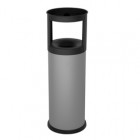 Gettacarte autoestinguente con posacenere - 25 L - diametro 25 cm - H 80 cm - acciaio - grigio - Stilcasa