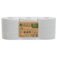 Asciugamani in rotolo Centrefeed Simplify - 19,6 cm x 90 m - diametro 18,5 cm - 17 gr - 450 strappi - 2 veli - bianco - Papernet