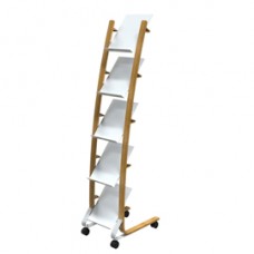 Portariviste da terra - 5 tasche - 34 x 50 x 165 cm - legno/ABS - bianco - Alba Portariviste da terra - 5 tasche - 34 x 50 x 165 cm - legno/ABS - bianco - Alba