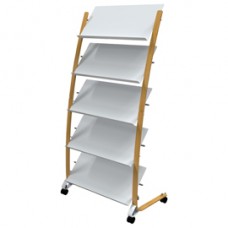 Portariviste da terra - 5 tasche - 36 x 86 x 165 cm - legno/ABS - bianco - Alba Portariviste da terra - 5 tasche - 36 x 86 x 165 cm - legno/ABS - bianco - Alba