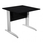Scrivania lineare Easy - 80 x 80 x 72 cm - Nero venato/grigio alluminio