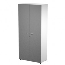 Armadio alto con ante inferiori Essence - con serratura - 90 x 45 x 200 cm - bianco/antracite