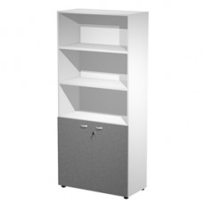 Armadio alto con ante Essence - con serratura - 90 x 45,8 x 200 cm - bianco/antracite