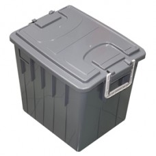 Cassa multiuso - con coperchio e manici - 38 x 28 x 30 cm - 20 L - PP - grigio scuro/grigio chiaro - Mobil Plastic