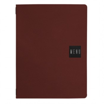 Portamenù Talk - 3 inserti doppi inclusi - A4 - 24,3 x 31,6 cm - bordeaux - Stilcasa