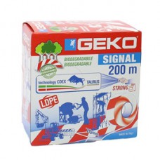 Nastro segnaletico SIGNAL - biodegradabile - 7 cm x 200 m - bianco/rosso - Geko