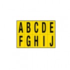 Lettere adesive da A a J - in PVC - 56 x 99 mm - 10 et/fg - 1 foglio - nero/giallo