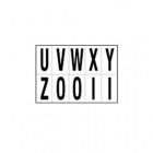 Lettere adesive da U a Z - in PVC - 56 x 99 mm - 10 et/fg - 1 foglio - nero/bianco