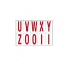 Lettere adesive da U a Z - in PVC - 70 x 124 mm - 10 et/fg - 1 foglio - rosso/bianco