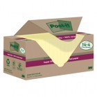 Blocco foglietti Post-it SuperSticky Green - 654R-SSCY14+4 - 76 x 76 mm - carta riciclata - giallo Canary - 70 fogli - Post-it - conf. 18 blocchi