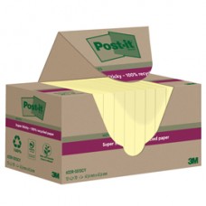 Blocco foglietti Post-it SuperSticky Green - 622R-SSCY - 47,6 x 47,6 mm - carta riciclata - giallo Canary - 70 fogli - Post-it - conf. 12 blocchi