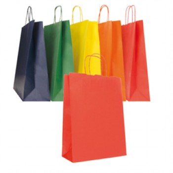 Shopper Twisted - maniglie cordino - 45 x 15 x 50 cm - carta biokraft - colori assortiti autunno/inverno - Mainetti Bags - conf. 25 pezzi