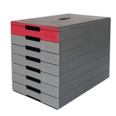 Cassettiera Idealbox Pro 7 - 7 cassetti - 36,5 x 32,2 x 25 cm - rosso - Durable