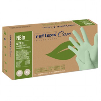 Guanti in nitrile bio - taglia XS - verde pastello - Reflexx - conf. 100 pezzi Guanti in nitrile bio - taglia XS - verde pastello - Reflexx - conf. 100 pezzi