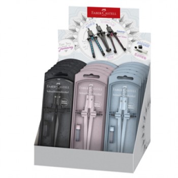 Compasso Quick Stream - colori assortiti - Faber Castell - expo 15 pezzi Compasso Quick Stream - colori assortiti - Faber Castell - expo 15 pezzi