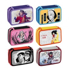 Astuccio 3 Zip Manga - 13 x 20 x 7,5 cm - fantasie assortite - Favorit