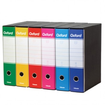 Registratori Oxford G85 - dorso - 8 cm - protocollo 23 x 33 cm - colori assortiti - Esselte - conf. 6 pezzi Registratori Oxford G85 - dorso - 8 cm - protocollo 23 x 33 cm - colori assortiti - Esselte - conf. 6 pezzi