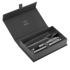 Gift Set IM Stainless Steel Edition CT - sfera + stilografica - punta media - acciaio - Parker Gift Set IM Stainless Steel Edition CT - sfera + stilografica - punta media - acciaio - Parker