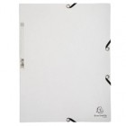 Cartella 3 lembi - con elastici - A4 - cartoncino lustré - 400g/mq - bianco - Exacompta